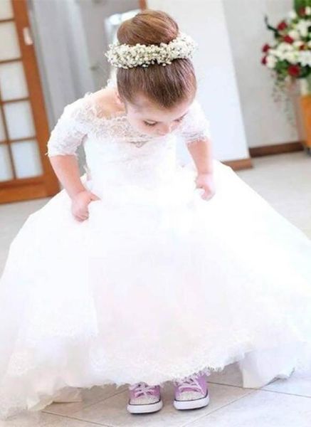 

new lace kids formal wear baby children party dress girls pageant birthday christmas tulle applique custom flower girls dresses, Red;yellow