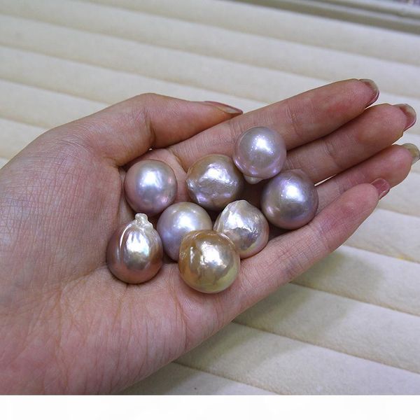 

2017 new diy beads unusual yellow purple baroque edison natural big pearl 15-16mm loose beads of pearl accessories wholesale ing, White