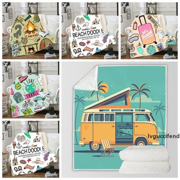 

kids blankets 3d print sherpa blanket plush squares blanket air conditioning blankets sofa bedding sheet quilt camping bus 14 designs yw4067