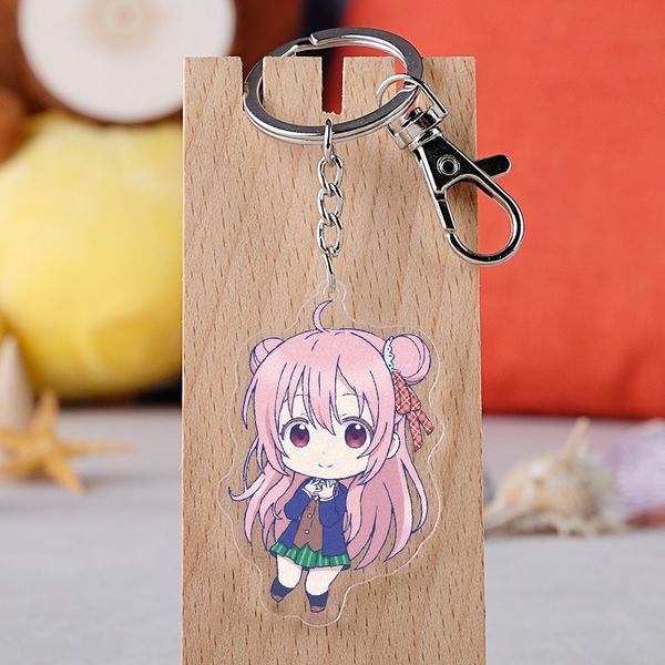 

happy life fashion anime acrylic key chains cartoon keyring keychain pendant toys keyholder birthday gifts new, Silver