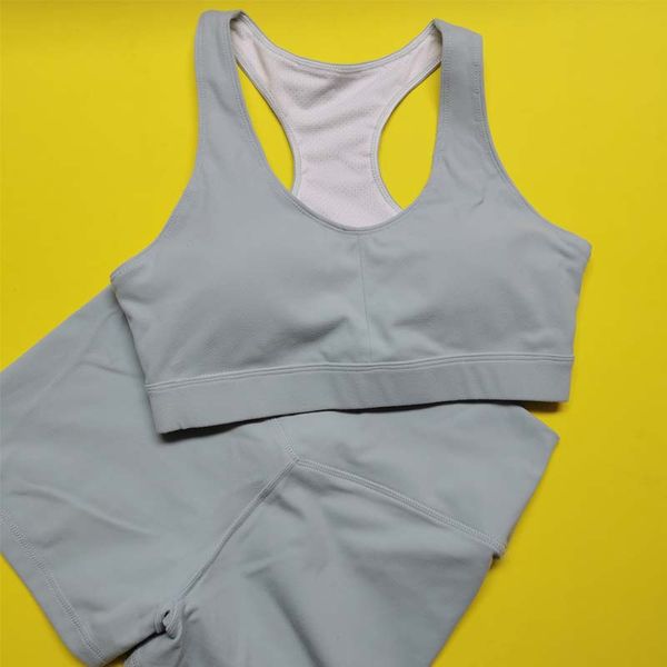 

light color breathable yoga set women fitness clothing sportswear high waist gym leggings+push up sport bra 2 piece sports suits, White;red