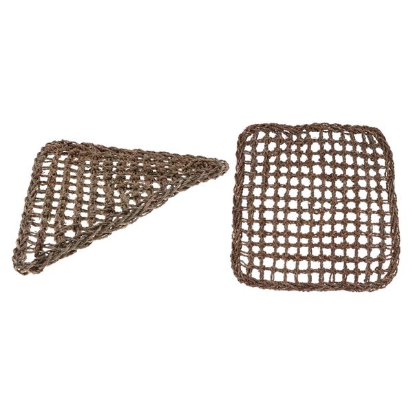 

2pcs reptile hammock lounger natural seagrass corner hammock mat