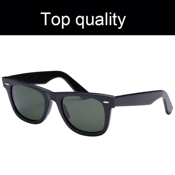

2140-50mm mens women sunglasses square acetate frame real uv400 glass lenses women men sun glasses with accessories, White;black