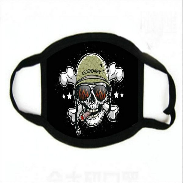 

print mask protective washable colores riding bike skull face aqua proof mask cartoon reusable cubrebocas ultraviolet running euctf, Black