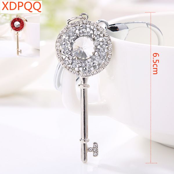 

xdpqq jewelry key chain new alloy polished key bag pendant gift female color cloth satellite stone novelty jewelry, Silver