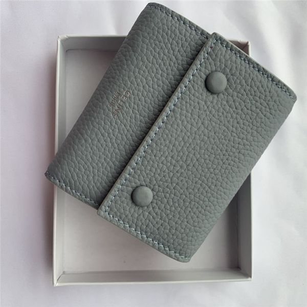 

selling leather short wallet classic high-end card bag handmade car line phone loan wild wallet handbags short purse, Red;black