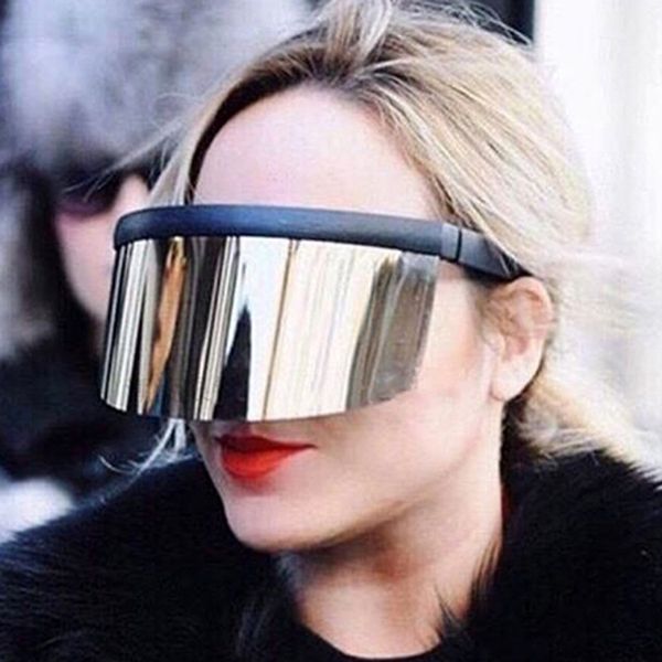 

2020 new fashion sunglasses women men brand design goggle sun glasses oversized big frame shield visor men windproof glasses, White;black