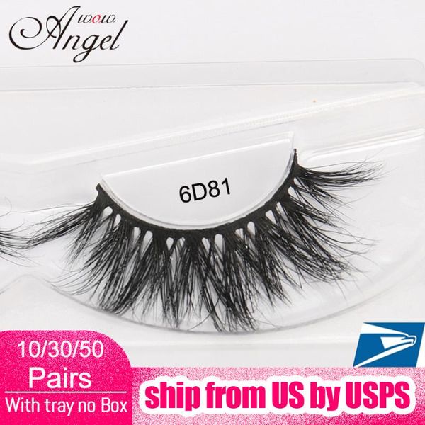

false eyelashes wowangel wholesale 10/30/50 pairs 6d mink lashes volume eyelash criss-cross reusable dramatic wispy lash