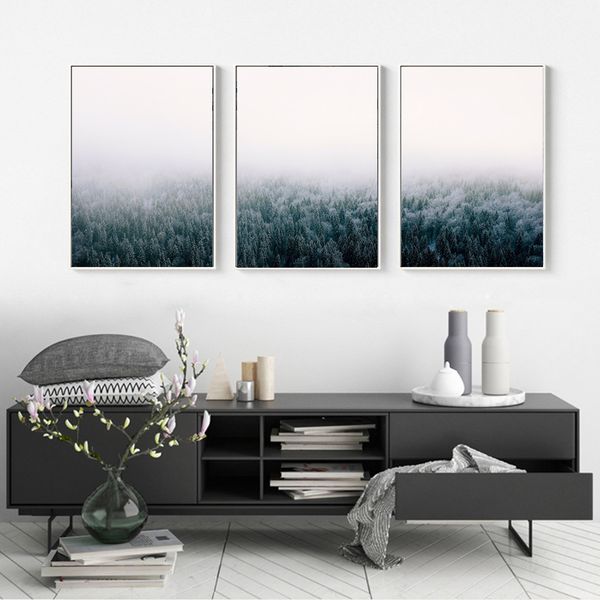 

nordic decor pine forest landscape wall art poster canvas art print painting decorative picture for living room modern decor