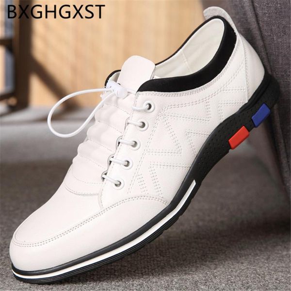

loafers men casual shoes luxury men shoes leather genuine fashion leather sneakers elevator for sneakers, Black