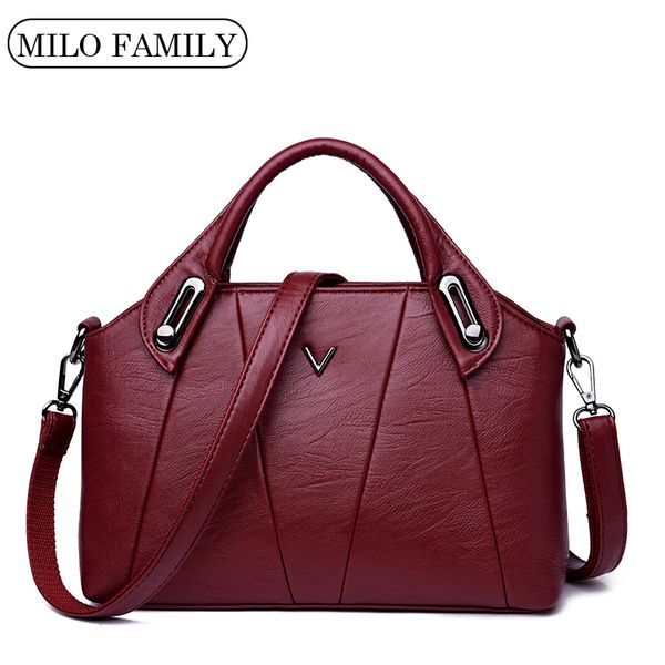 

2020 women leather handbags vintage soft leather female shoulder bags ladies designer handle bags