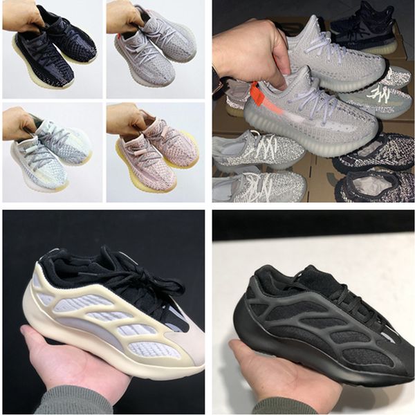 

yecheil kids shoes israfi kanye west running sneaker v2 tail light clay triple black static reflective 700 v3 azael alvah scarpe air shoe