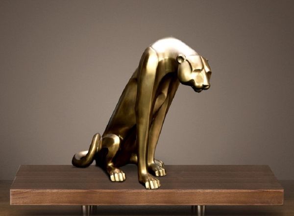 

2020 actory direct cold casting copper resin handicraft leopard creative l office ornaments factory wholesale ca business gifts