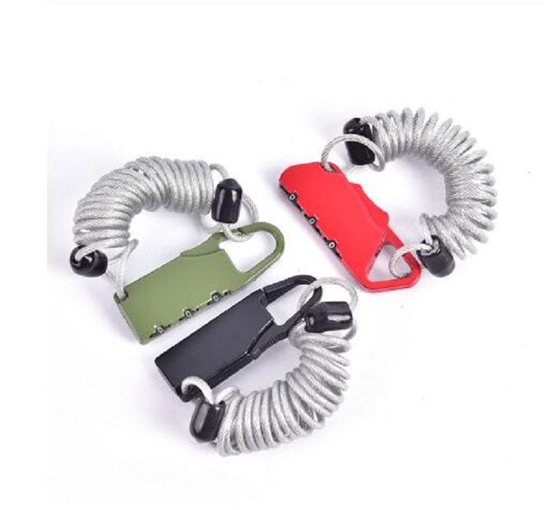 

bike lock spring disc cable wire security lock portable spring anti-theft bicycle code lock mini 3 digits combination password