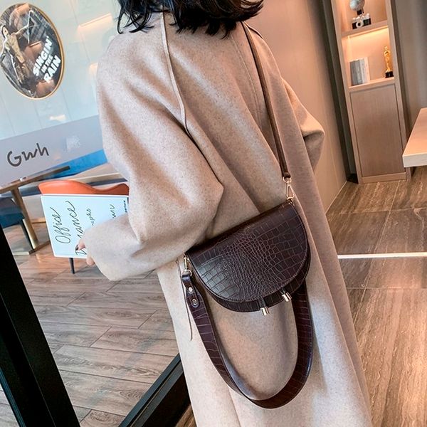 

crocodile vintage leather crossbody bags for women 2020 new small purses and pu handbags ladies shoulder messenger bag n5