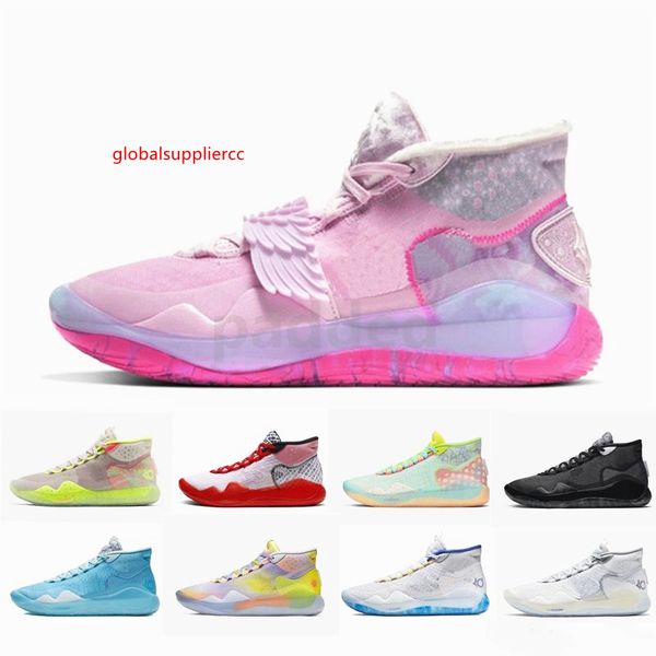 

new kd 12 what the aunt pearl basketball shoes kd12 kevin durant xii mens trainers sneakers size 7-12, Black;green