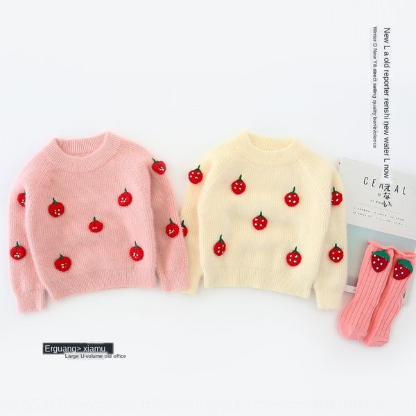 

wt1613 enzo younger brother 2019 winter new baby strawberry strawberry round neck princess sweater sweater sweater, Blue