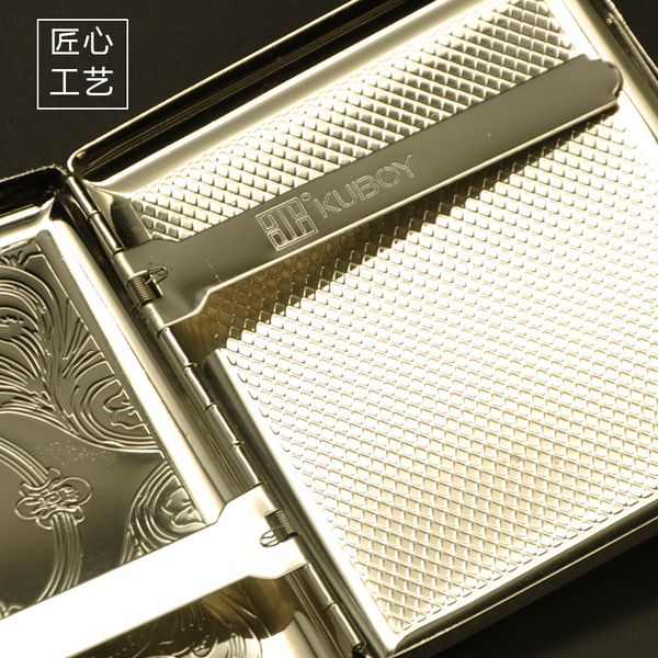 

metal 20-pack cigarette case stainless steel embossed double-sided gift box factory self-operated new style