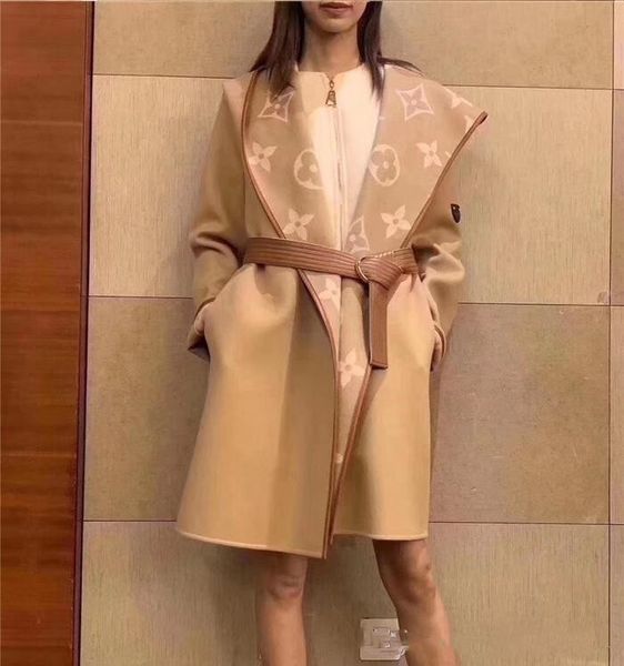 

women girls hooded wrap coat monogram motif midi trench coat windbreaker jackets belt long sleeve fashion outerwea, Camo