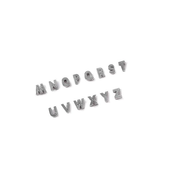 

925 sterling silver good 26 letter charm diy bracelet accessories spacer wholesale, Black