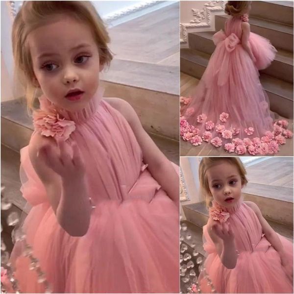 

kids formal wear birthday christmas girls pageant wedding party events custom new hand made flowers tulle flower girls dresses, Red;yellow