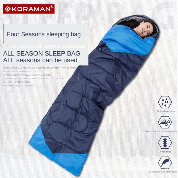 

koraman outdoor camping tent warm sleeping single thickened envelope warm camping bag stitching sleeping bag summer