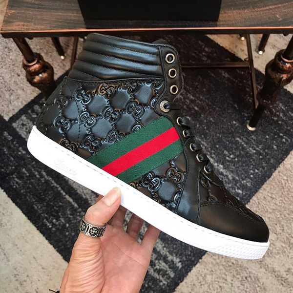 

2021 drop ship mens ace signature high sneaker men shoes fashion comfortable shoes lace -up sports casual men boots chaussures pour homm, Black