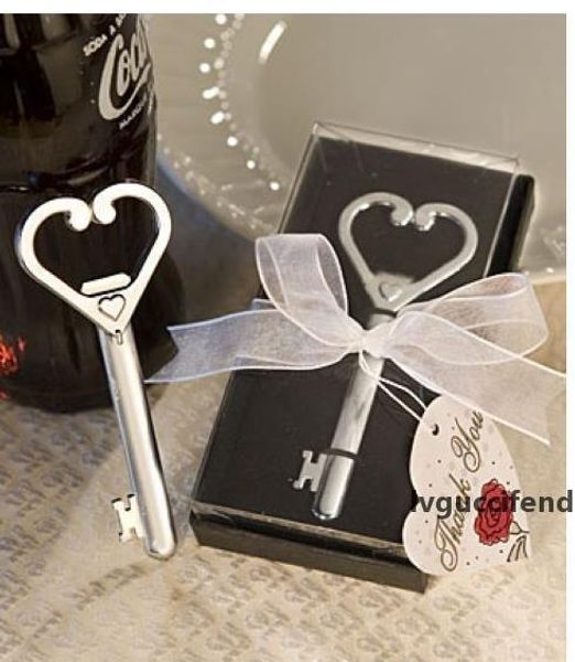 

50pcs key to my heart simply elegant victorian wine bottle opener barware tool wedding party favor gift silver with white retail box