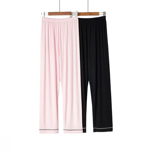 

modal straight leg pants women's trousers spring, summer and autumn thin loose casual trousers for home women pajamas pants, Black;red