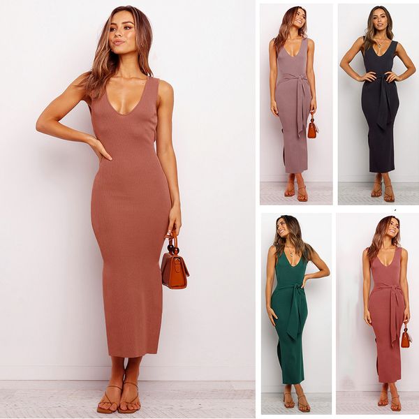 

summer fashion backless dress fashion lace up vest dress, Black;gray