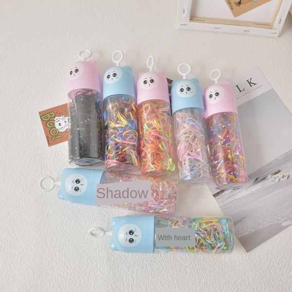 

klu8m children's disposable rubber band colorful headline cute hair tie hair ring accessories korean style headwear rubber band headdre, Slivery;white