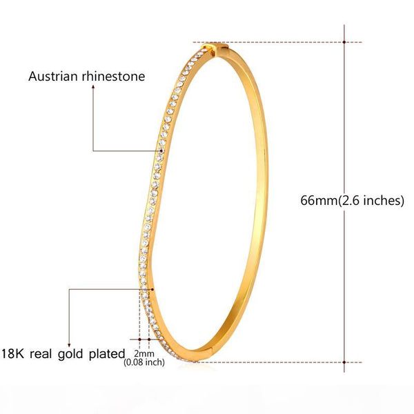 

clear austrian rhinestone jewelry for women platinum 18k real gold plated casual style irregular bangle bracelet, Black