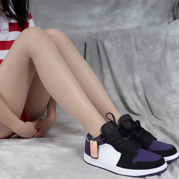 

1 low court purple 553558 125 white black court purple golf shoes tennis shoes mens designer trainers schoenen size36-47, White;red