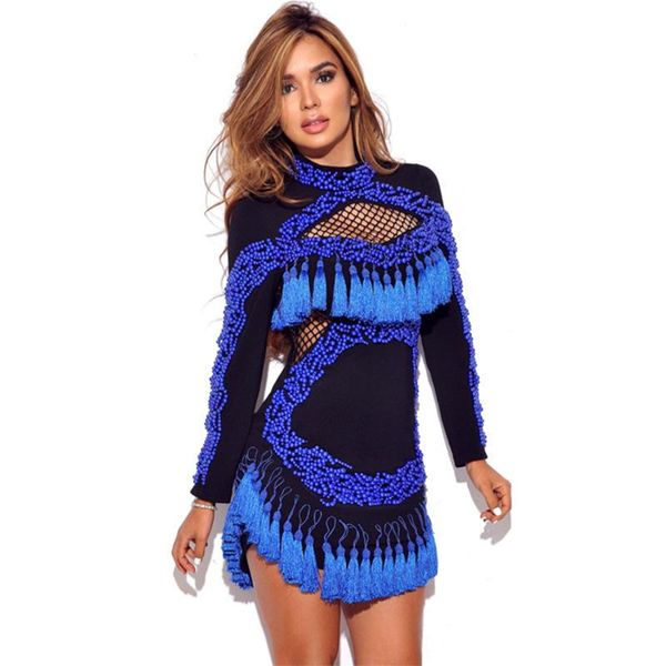 

2020 cy8074 .suit -dress nail pearl платье выдалбливают кисточки платье, Black;gray