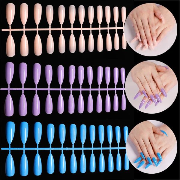 

24pcs sharp end stilettos fake nail black extra long false nails stiletto tips uv gel manicure easy apply artificial nails salon, Red;gold