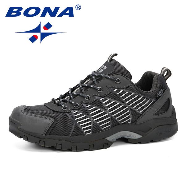 

bona 2020 new classics style men shoes professional outdoor male athletic sport running shoes leather lace up trendy man