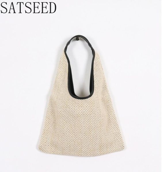 

french niche bag woman bag summer new 2020 popular simple style woven shoulder vacation style fashion straw