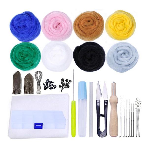

diy wool felt craft kit needle wool felting starter tools handmade felt needle set felting fabric materials handcraft, Black