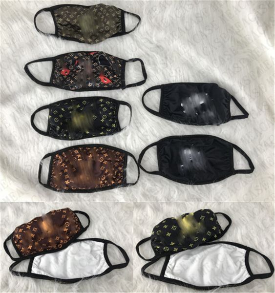 

моющийся fashion face mask женщины мужчины двойного слоя шелковой ткани маски письма печать мода дышащая маска для лица half face cover d731, Blue