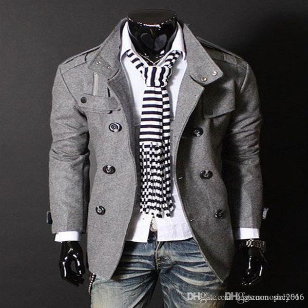 

autumn and winter mens new designer winter man jacket double-breasted stand-up collar long section men's winter warm jacke, Black;brown