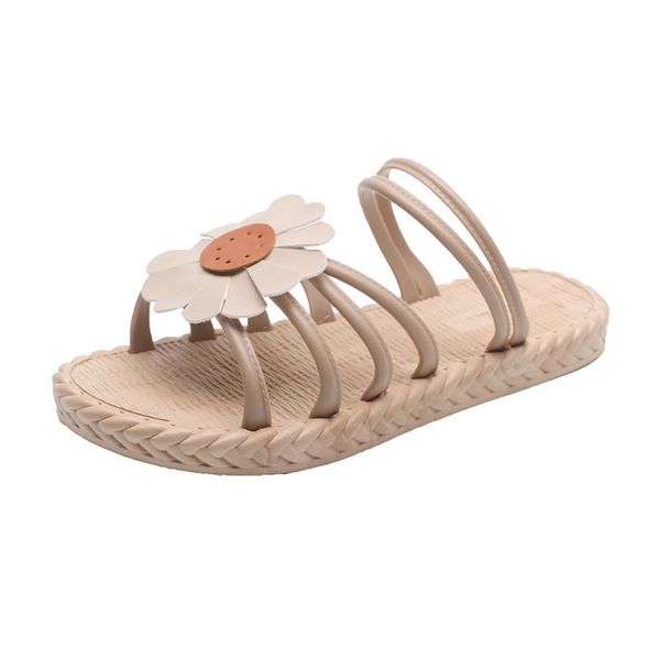 

women outdoor sandals rome style summer sandals for 2020 flip flops floral flat beach summer zapatos mujer casual shoes, Black