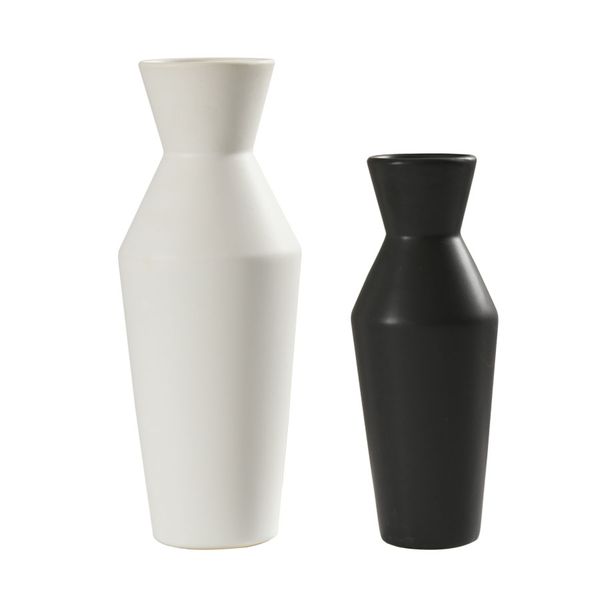 Элегантная керамическая цветочная ваза черная белая современная коническая форма декоративная свадебная вечеринка центральная крыльца гостиная домашняя декор