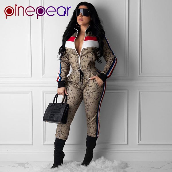

pinepear snake print women sportswear striped long sleeve gym sport clothing winter tracksuit yoga set fitness suit wholesale, White;black