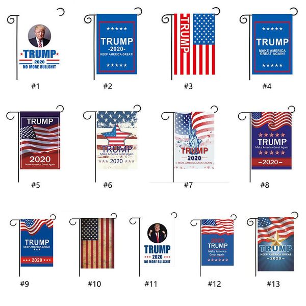 

30*45cm donald john trump flags for 2020 amercia president campaign banner double-sided ployester cloth flags 13 styles wholesale