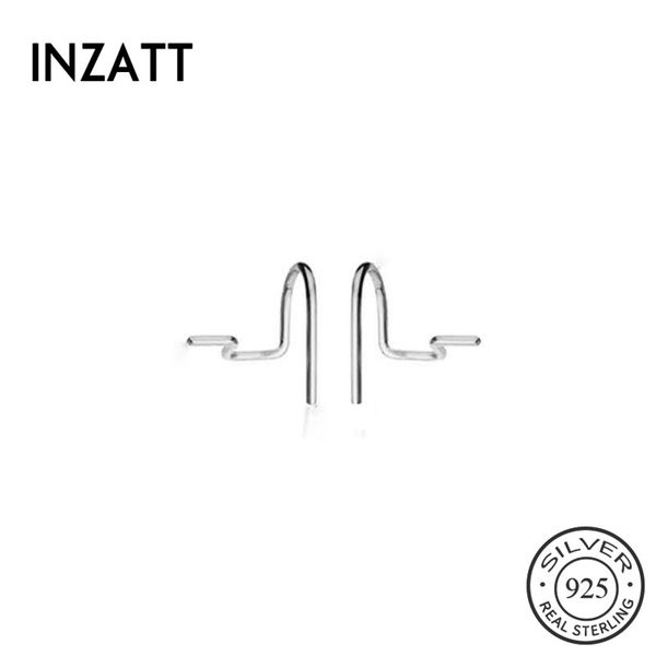 

inzareal 925 sterling silver geometry hoop earrings for fashion woman party minimalist fine jewelry accessories gift, Golden;silver