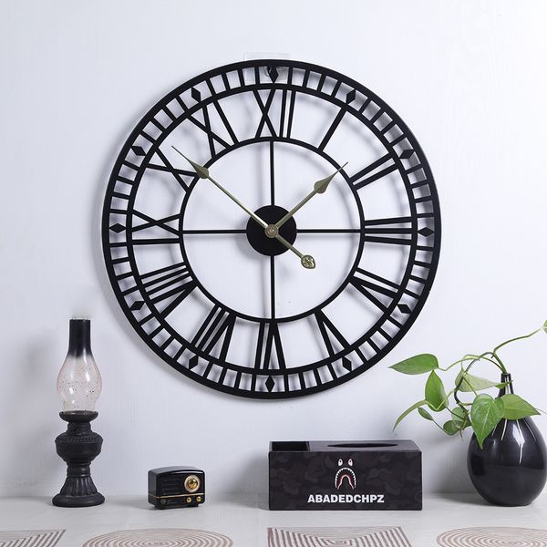 

selling simple living room household wall clock retro l wrought iron creative diy watch quartz clock
