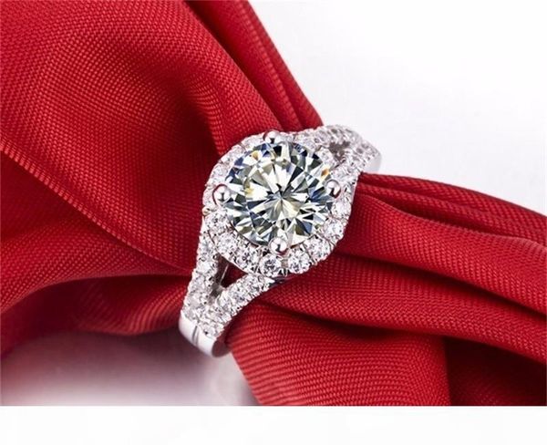 

K Diamond Ring Fashion Jewelry Ring Have S925 Stamp Real 925 Sterling Silver Ring Set 2 Carat Cz Diamond Wedding Rings For Women 510