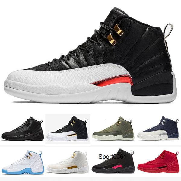 

новый jumpman 12s темно-серый игры royal фиба игры бал ovo белый плей ретро дети мужчины баскетбол обувь 12 синий французский синий cny тапк, Black