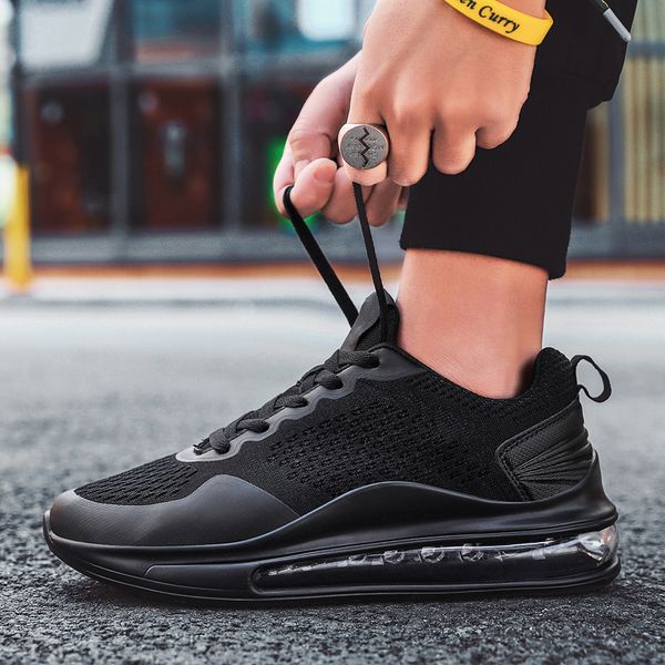 

2020 new air cushion sneakers fashion mens shoes spring new full palm fashion all black couples casual running shoes women