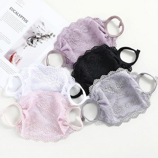 

new 6 styles comfortable dust mask flower lace embroidery anti spittle women face mouth masks earloop respirators dhl free